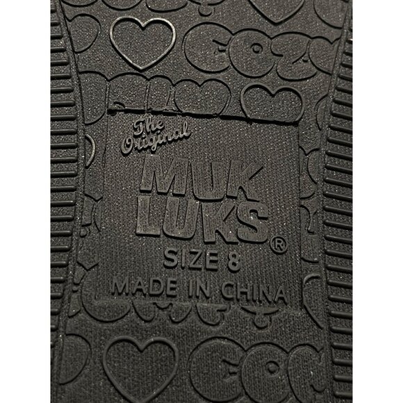 Muk Luks Womens Faux Fur Slide Slippers Black Size 8 Cozy Indoor/Outdoor Comfort - Picture 6 of 8